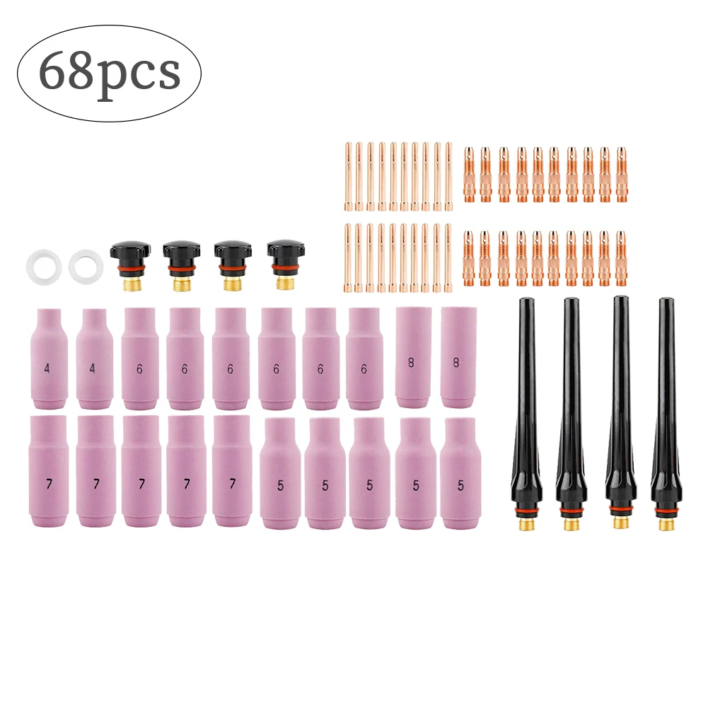 

68PCS TIG Welding Torch Collet Body Nozzle Kit for Welding Torch Welding Torch Kit Durable Practical Welding Accessories