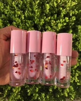 hot sale private label vendor makeup glitter kit transparent plumping little girl flower custom your logo lipgloss lip gloss