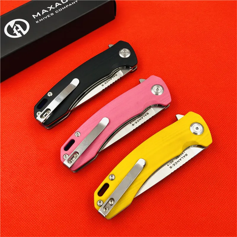 MAXACE balance-s складной нож G10 Ручка 14C27N стальной шлифовальный маленький складной нож открытый кемпинг рыболовный инструмент