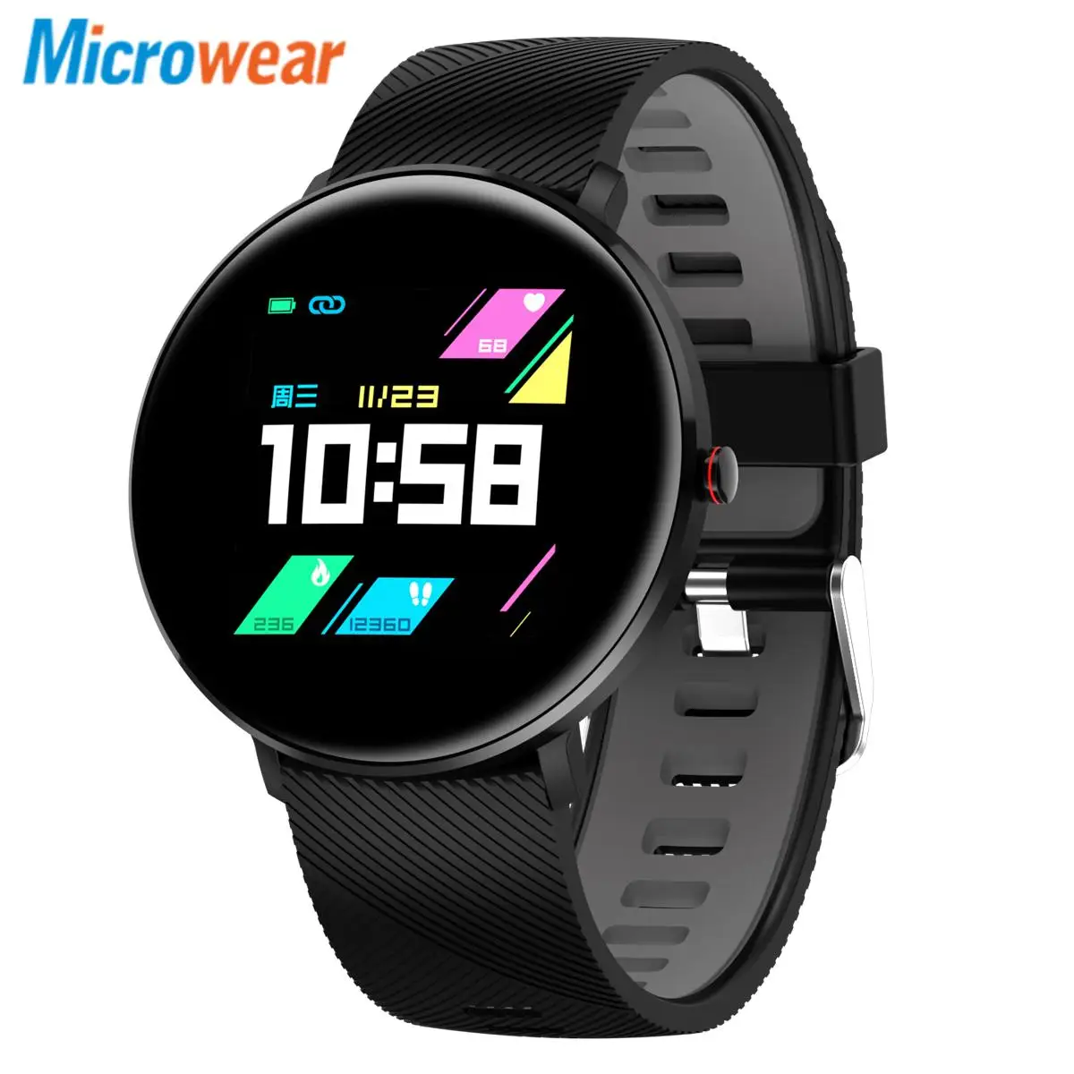 Microwear L10 2.5D Color Screen Alipay Milanese Camera Heart Rate ECG O2 Electrocardiogram Monitor Remind bluetooth Smart Watch |