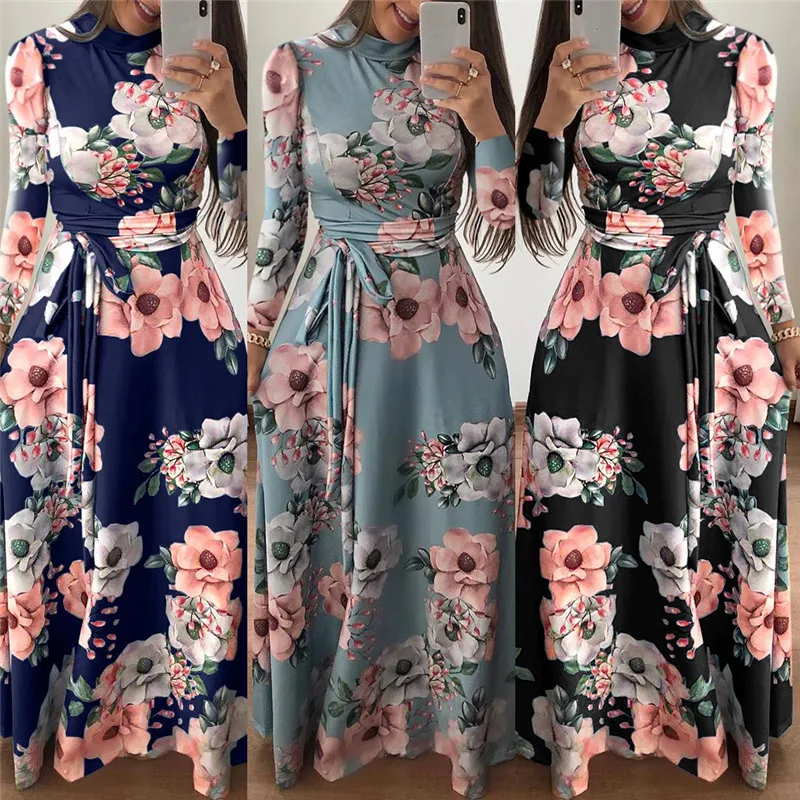 Женское платье макси с цветочным принтом на бретелях|Женские платья| |