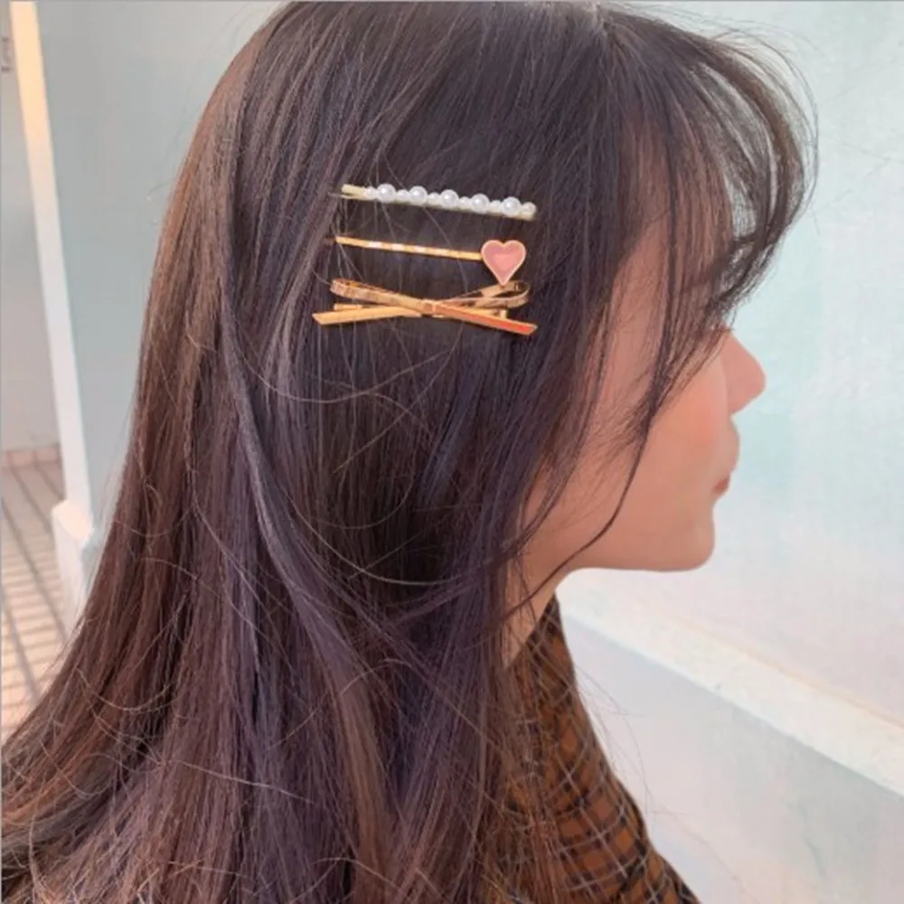 3 шт./компл. металлические заколки для волос с жемчугом женские шпильки девочек