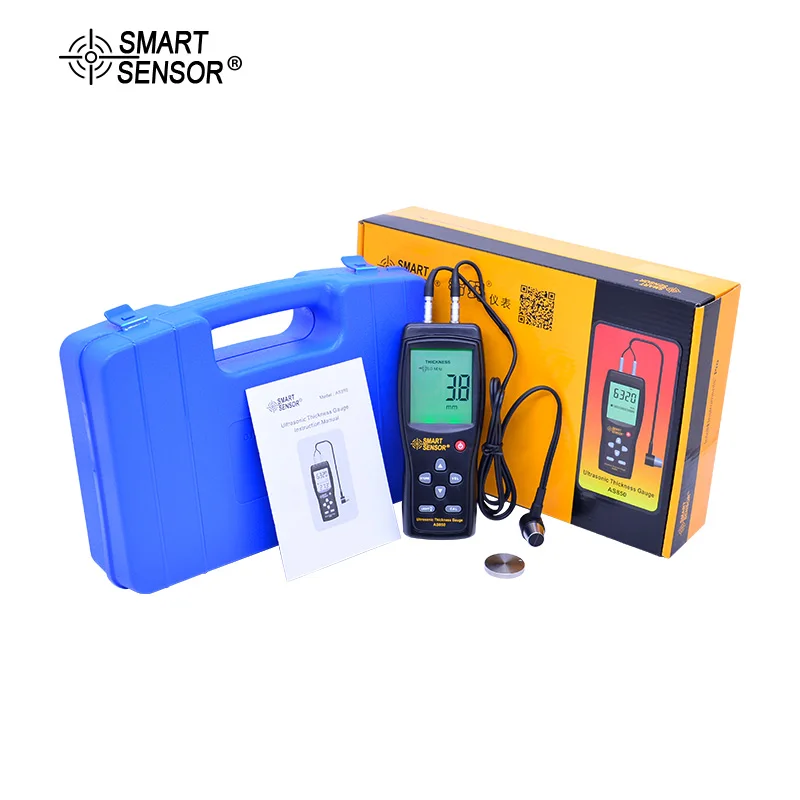 

Ultrasonic thickness gauge SMART SENSOR AS850 LCD display Metal Depth tester sound velocimeter 1.2-225mm(Steel) Date storage