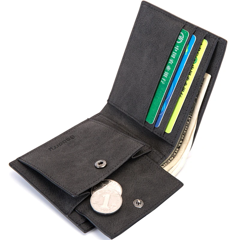 Короткий Мужской кошелек Rfid из искусственной кожи с защитой от кражи отделением