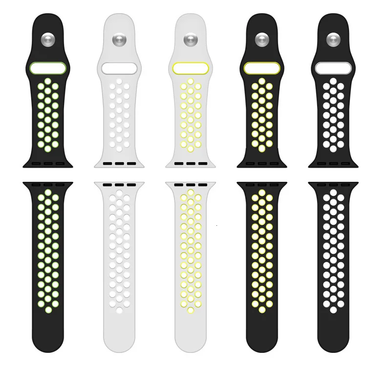 Мягкий силиконовый сменный Браслет для Apple Watch серии 1 2 3 4 5 дышащий ремешок iwatch 44 мм 40 мм 42 мм ремешок 38 мм ремешок