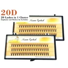 Ресницы Накладные из искусственной норки, профессиональные индивидуальные кластеры, искусственные ресницы, 20D, 60 пряди