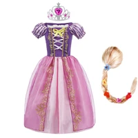 girls rapunzel dress kids summer tangled fancy princess costume children disguise birthday carnival halloween party clothes gown