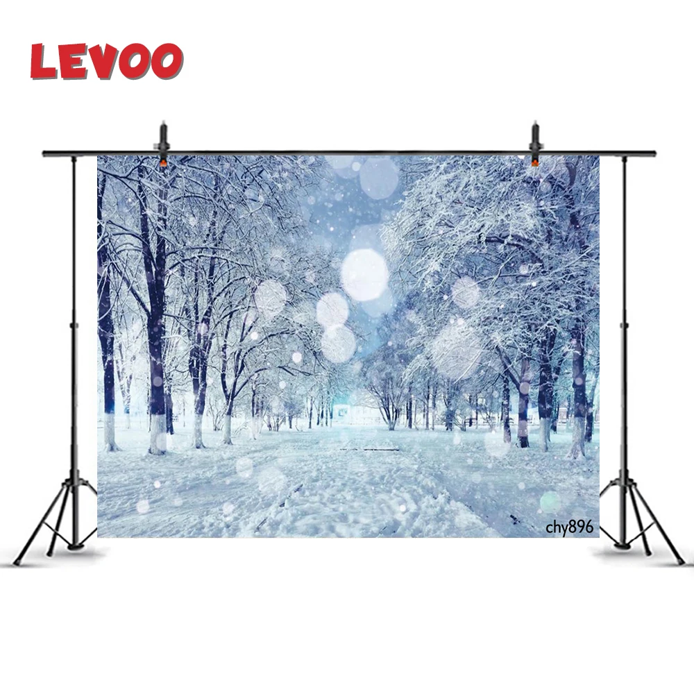 

Фотофон LEVOO, снежинка, Зимние деревья, парк, дорога, фон для фотосъемки, реквизит для фотостудии, виниловый фотозон