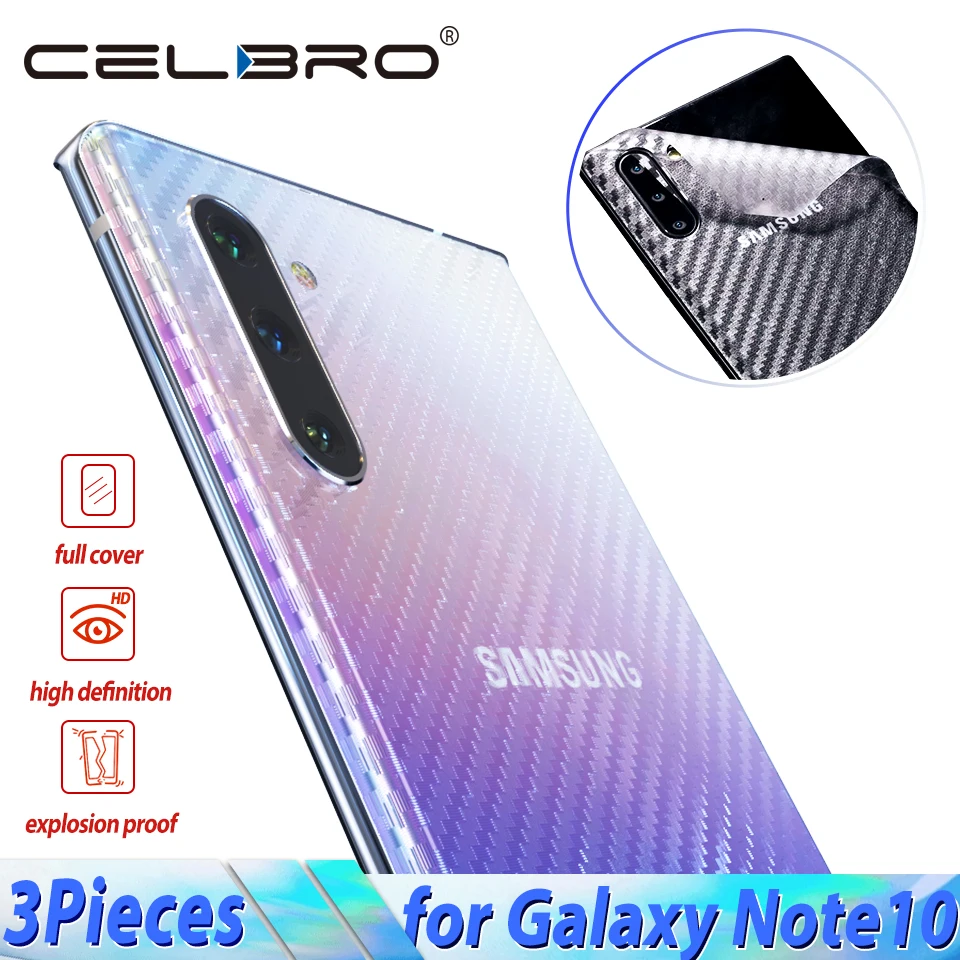 Задняя пленка из углеродного волокна для Samsung Galaxy S20 Plus Защита экрана + Note 10 Pro не
