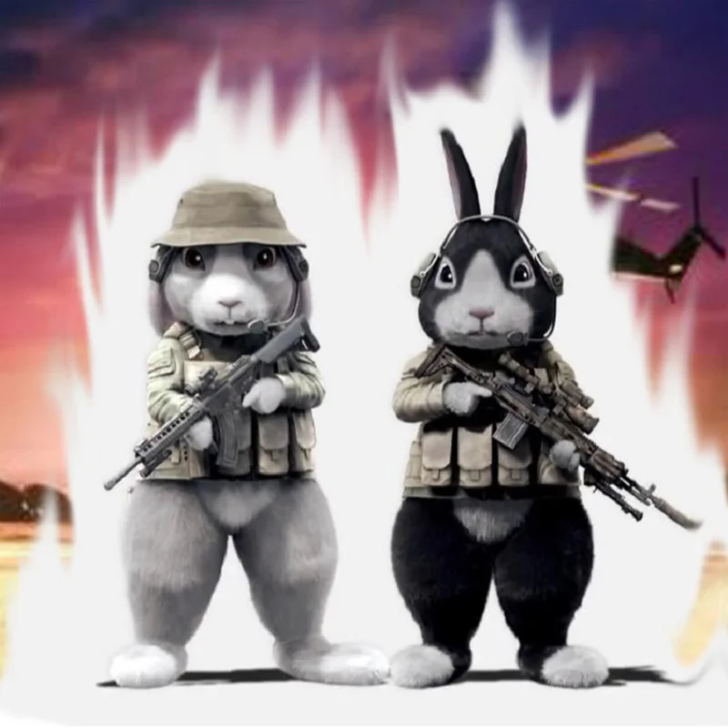 Нашивки с вышивкой животных тактические нашивки эмблемой кролика собаки солдата