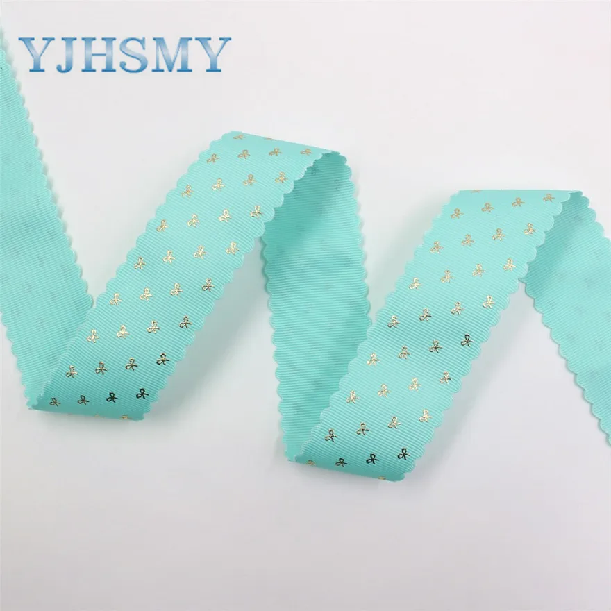 I-19729-1747 YJHSMY, I-19729-1747, 38 мм, 10 ярдов сплошной цвет горячей штамповки лук-узел корсажные ленты, лук крышка DIY аксессуары украшения - Цвет: I-19729-1747