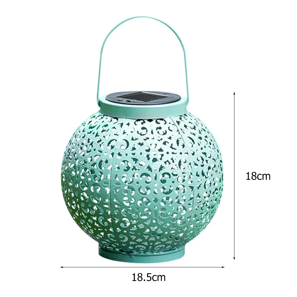

Garden Decoration Light LED Round Pattern Lantern Shape Solar Light Hanging Glowing Lawn Lamp Ornament Gardening Statue