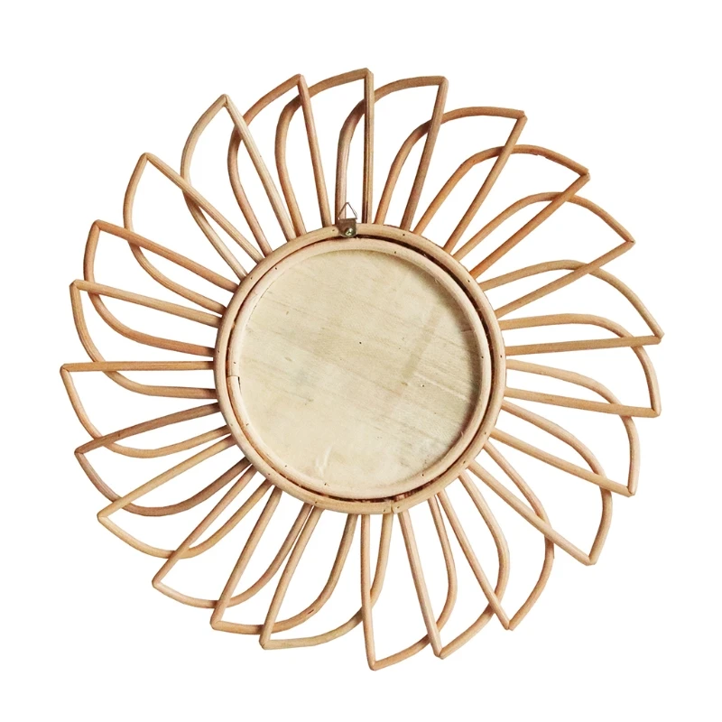 

Rattan Innovative Art Decoration Round Makeup Mirror Dressing Living Room Bathroom Wall Mounted Mirrors Craft