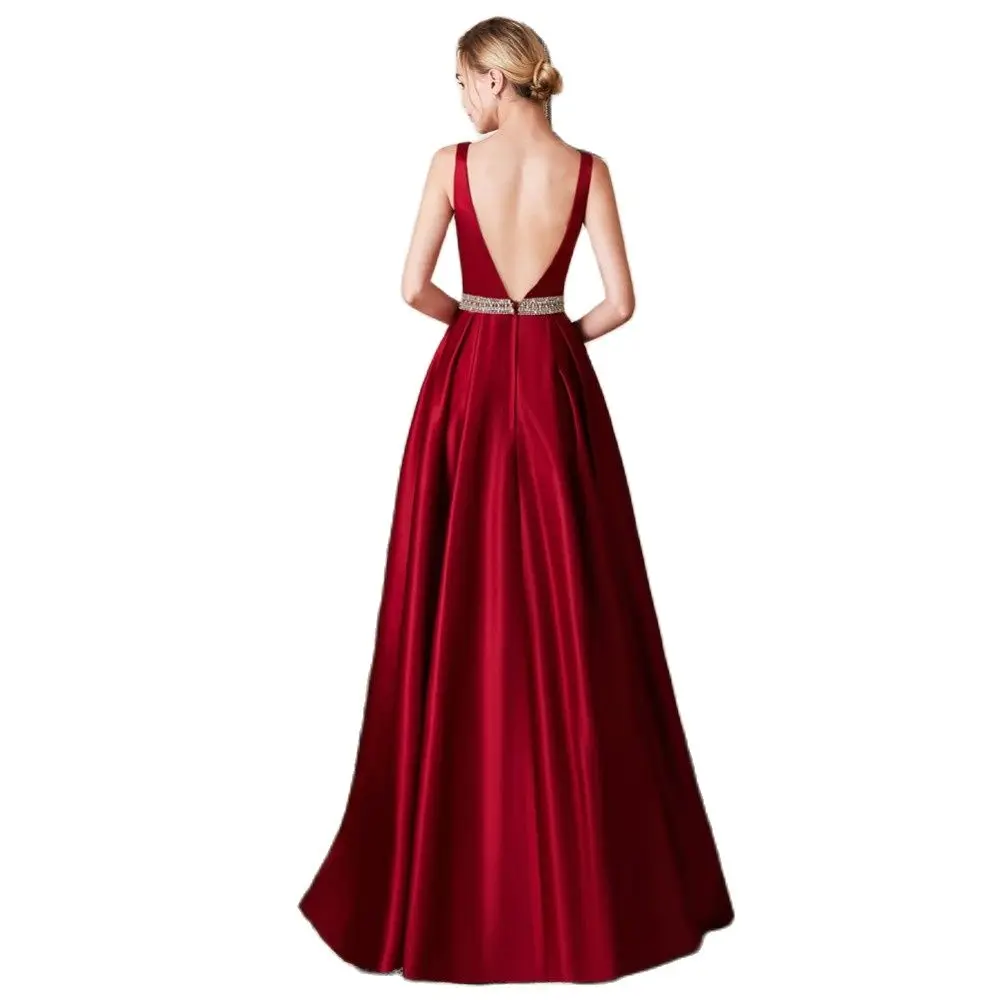 Real Picture Boad Neck Evening Dresses Long with Sash Satin Prom Party Gowns Custom Made Vestido De Festa Longo | Свадьбы и