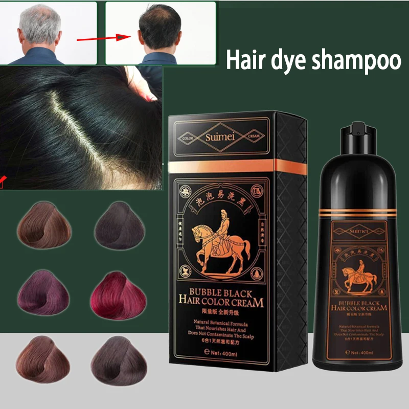 

Травяной шампунь для окрашивания волос, Натуральный Растительный шампунь для окрашивания черных волос, быстрая краска для белых и серых во...