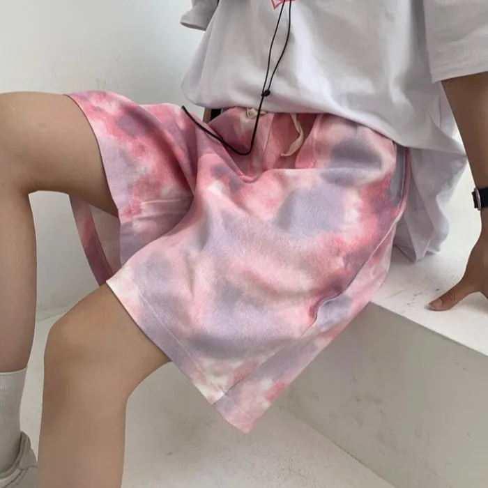 

Шорты женские с завышенной талией, модные штаны с принтом, с поясом на резинке, персонализированная уличная одежда, EF50DK