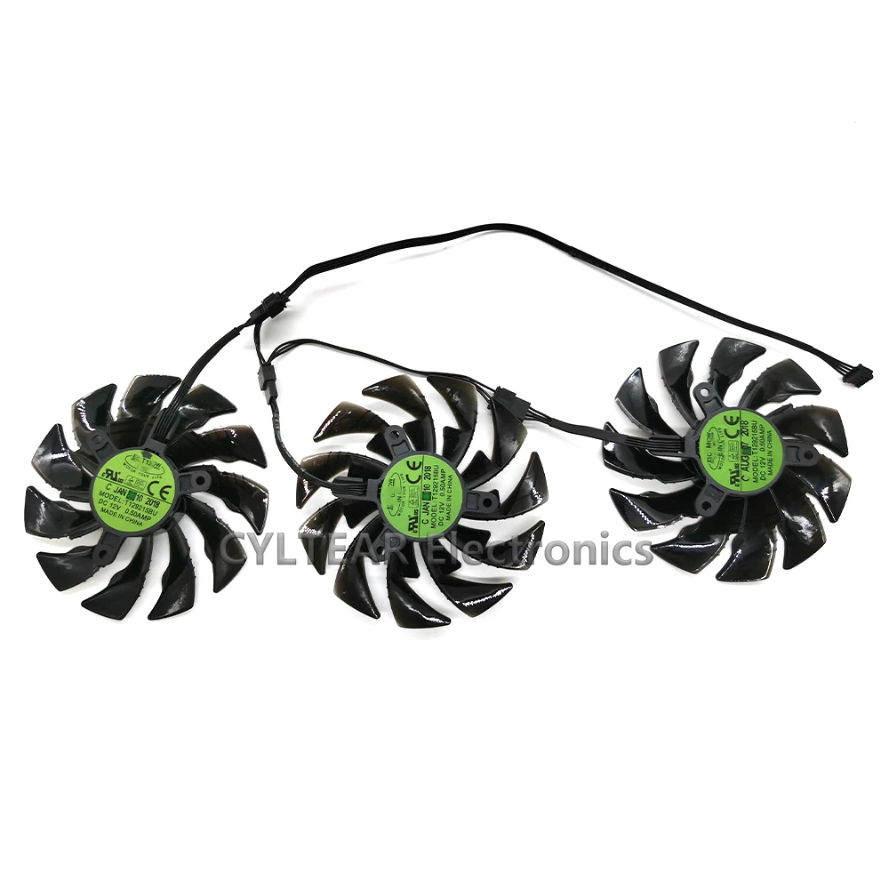 Вентилятор для видеокарты GIGAYTE AORUS GeForce GTX 1080 Ti 1080Ti RTX2060 Xtreme Edition 95 мм T129215BU 12 В 0 55 А