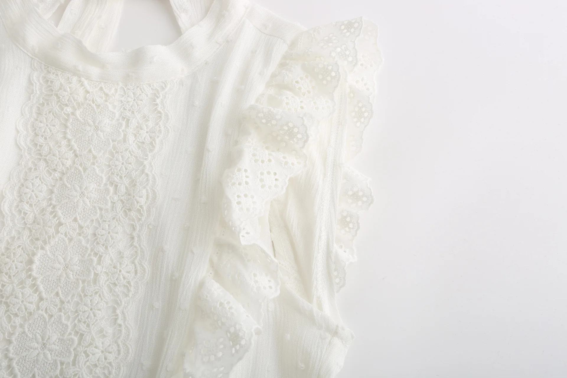 

TEELYNN sexy Backless lace women blouses tops party 2020 vintage white floral embroidery Ruffled summer shirt ladies boho blouse