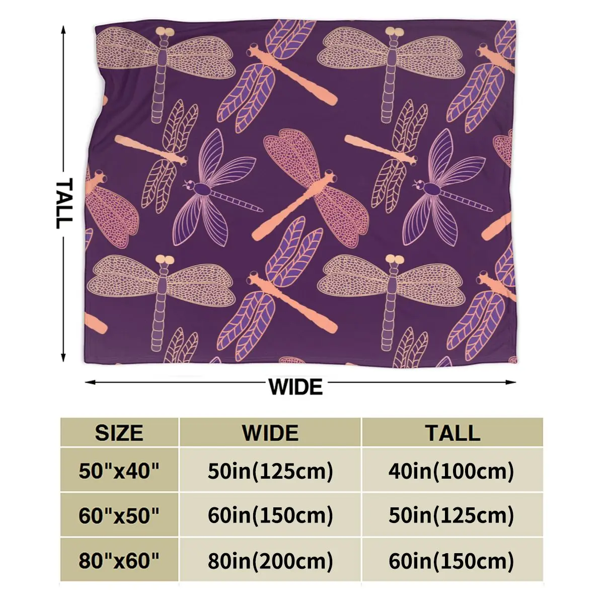 Unique Blanket to Family Friends Dragonfly Design Durable Super Soft Comfortable for Home Gift |