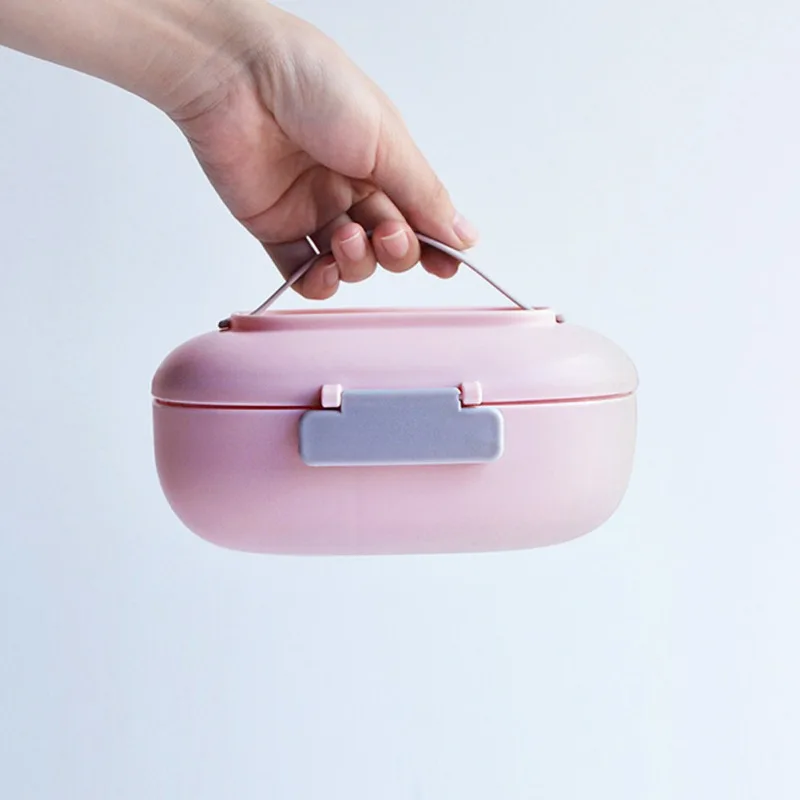 Пластиковый прочный Bento Box Портативный детский Ланч бокс для микроволновки две