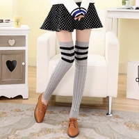autumn and winter striped knee socks sexy womens cotton thigh over the knee stockings fashion ladies girls warm twist stockings