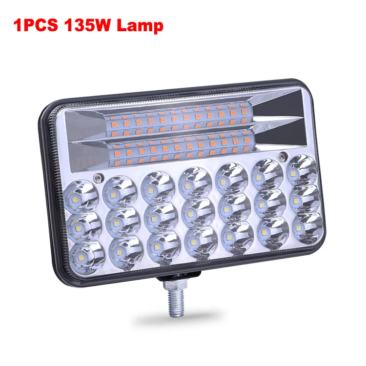 1Pcs 135W Lamp Nlpearl 6 дюймов 135 Вт светодиодный световой бар/рабочий свет H4 вилка со светодиодами фара Hi/lo луч для Chevy/Jeep вездеходный трактор грузовик 4x4 SUV ATV - Цвет: 1Pcs 135W Lamp