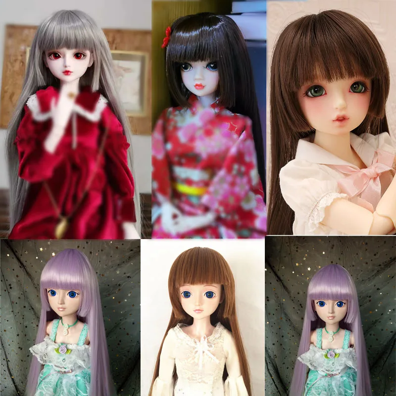 BJD SD 1/3 1/4 1/6 1/8 1/12 60 см ночное Лори куклы длинные прямые волосы парик высокой