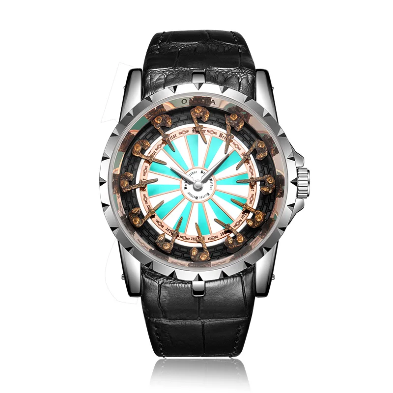 ON3809silverRose gre Бренд ONOLA, Уникальные кварцевые часы, мужские,, роскошные, розовое золото, кожа, наручные часы, модные, повседневные, водонепроницаемые, винтажные, Relogio Masculino - Цвет: ON3809silverRose gre