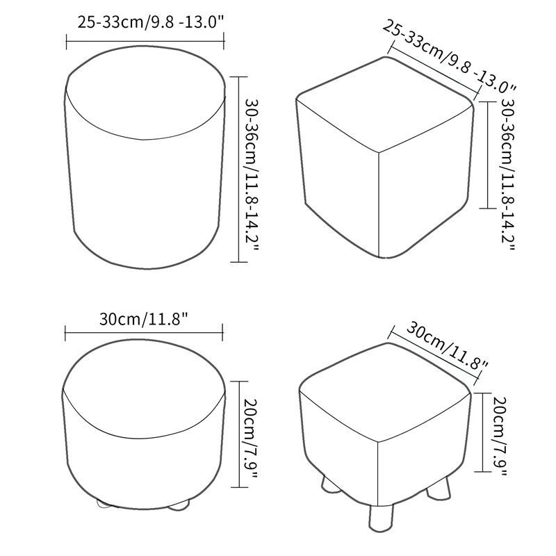 

Moder Elastic Ottoman Cover Stretch Ottoman Slipcover Protector Spandex Footrest Covers For Foot Rest Stool Footstool Furniture