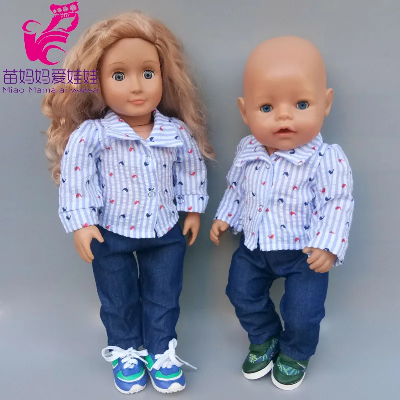 Футболка для куклы 45 см Короткие рваные брюки 18 дюймов Одежда кукол американской