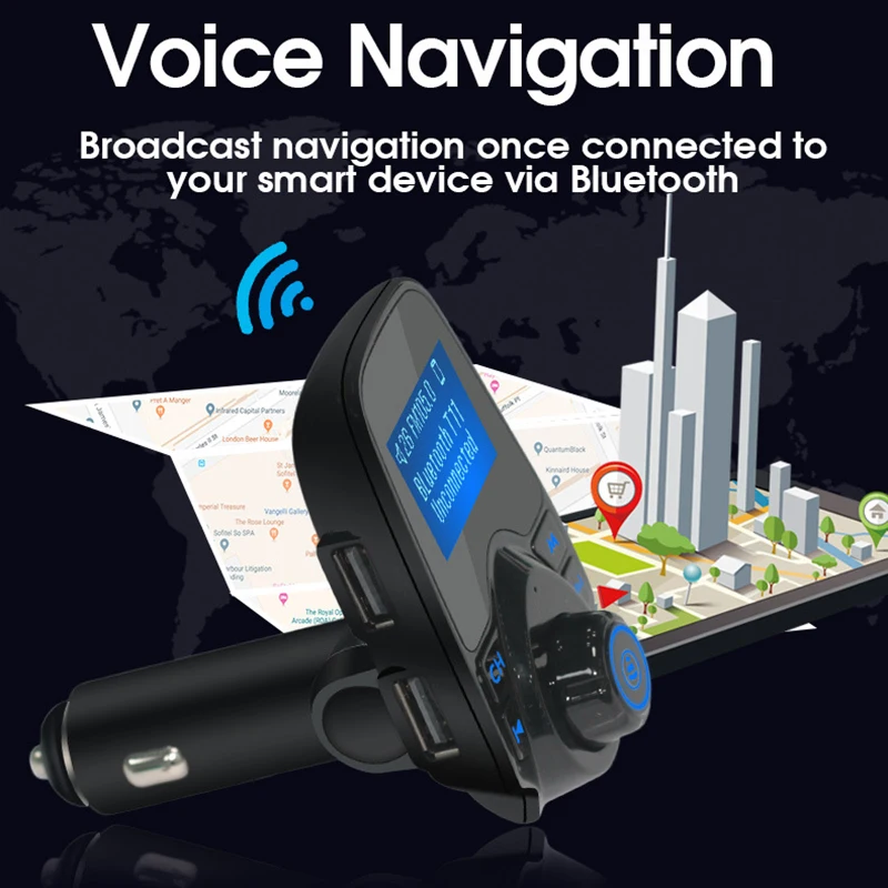 Новый Автомобильный Bluetooth MP3 плеер FM передатчик аудио адаптер приемник