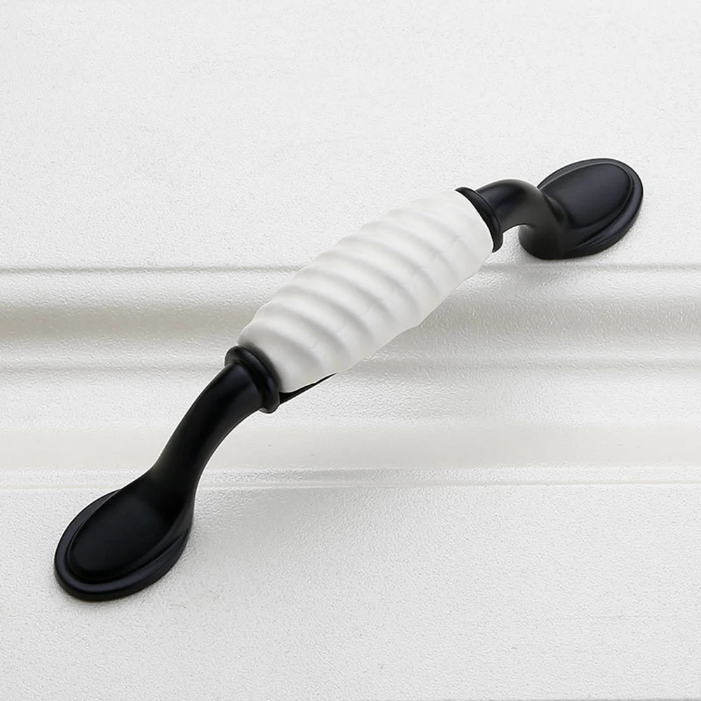 Черный Белый Шкаф Тянет кухонный шкаф тянет спальня обувной ручки ящика Ручка