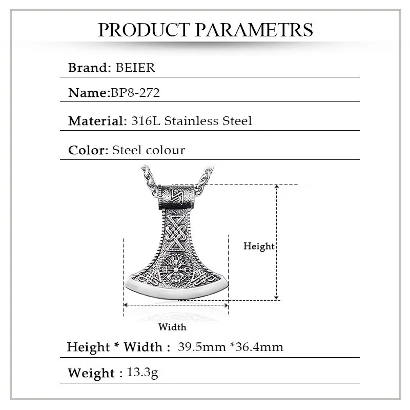 Байер 316L Нержавеющая сталь подвеска амулет Цепочки и ожерелья в виде топора