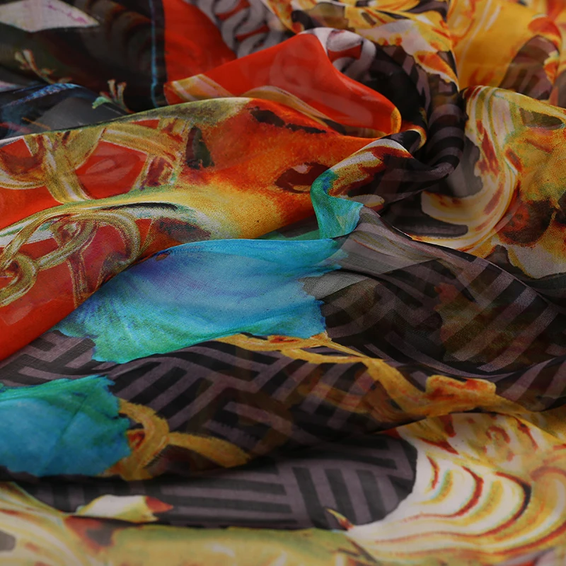 Новинка весна-лето 18 женское шифоновое платье из 100% шелка с принтом в полоску