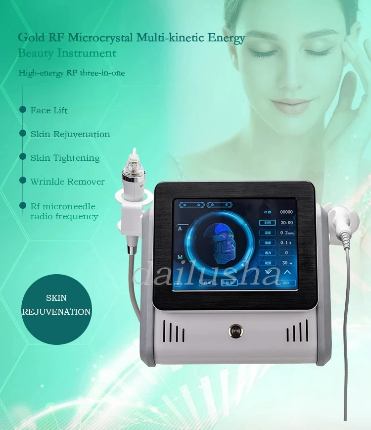 

2 in 1 rf fractional micro-needle machine with cold hammer anti-acne shrink pores facial skin care tools stretch marks remover