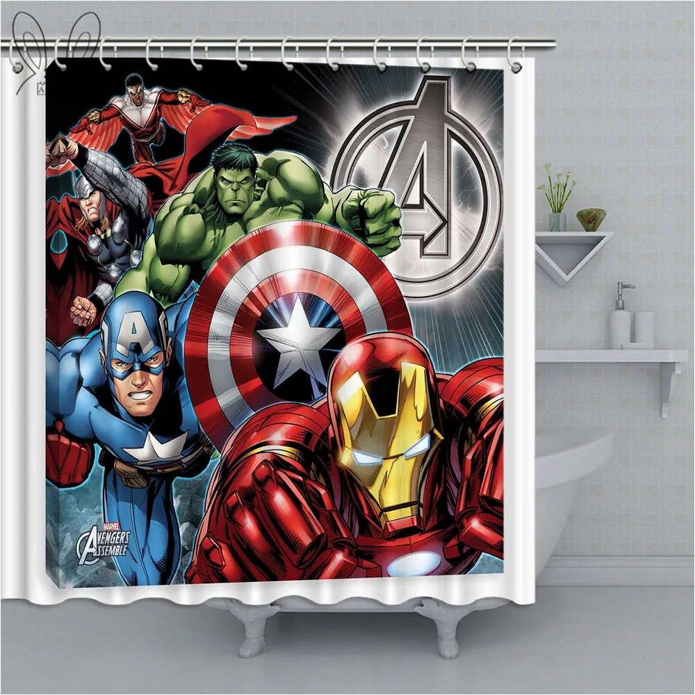 Мстители фильм Невероятный Халк и Железный человек узор ванная комната занавески для душа экологически чистый водонепроницаемый ткань занавески для ванной - Цвет: 20005