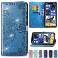 flip leather magnetic wallet datura embossed case for iphone 12 pro max 12mini 11 pro max se2020 x xs xr xs max 8 plus 7plus 6s