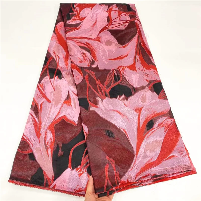 

Jacquard Brocade Organza Fabric African French Lace High Quality Gilding Organza Material Embroidery Sewing Garment T43339