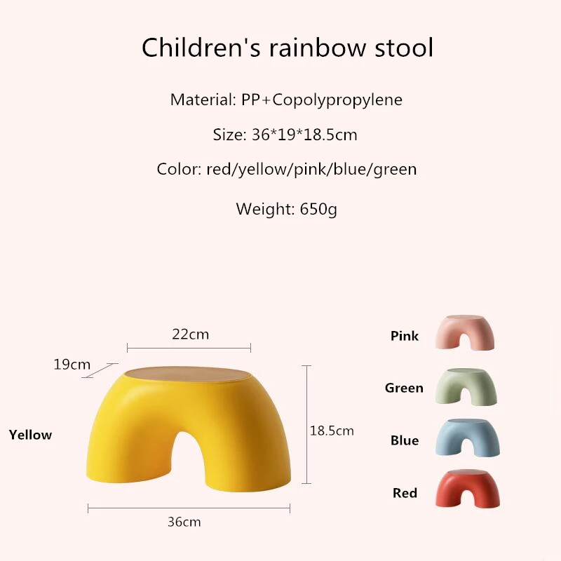 

Original Home Chair Children Stool Footboard Bathroom Furniture Children's Stool Toy Sofa Stool Children Chair Rainbow Chair