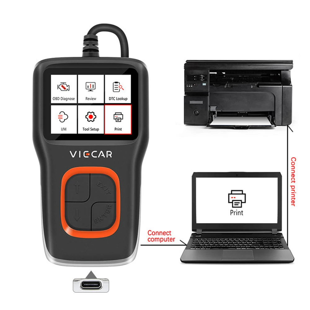 Оригинальный считыватель кодов Viecar VP101 OBDII EOBD считывающий/четкий код