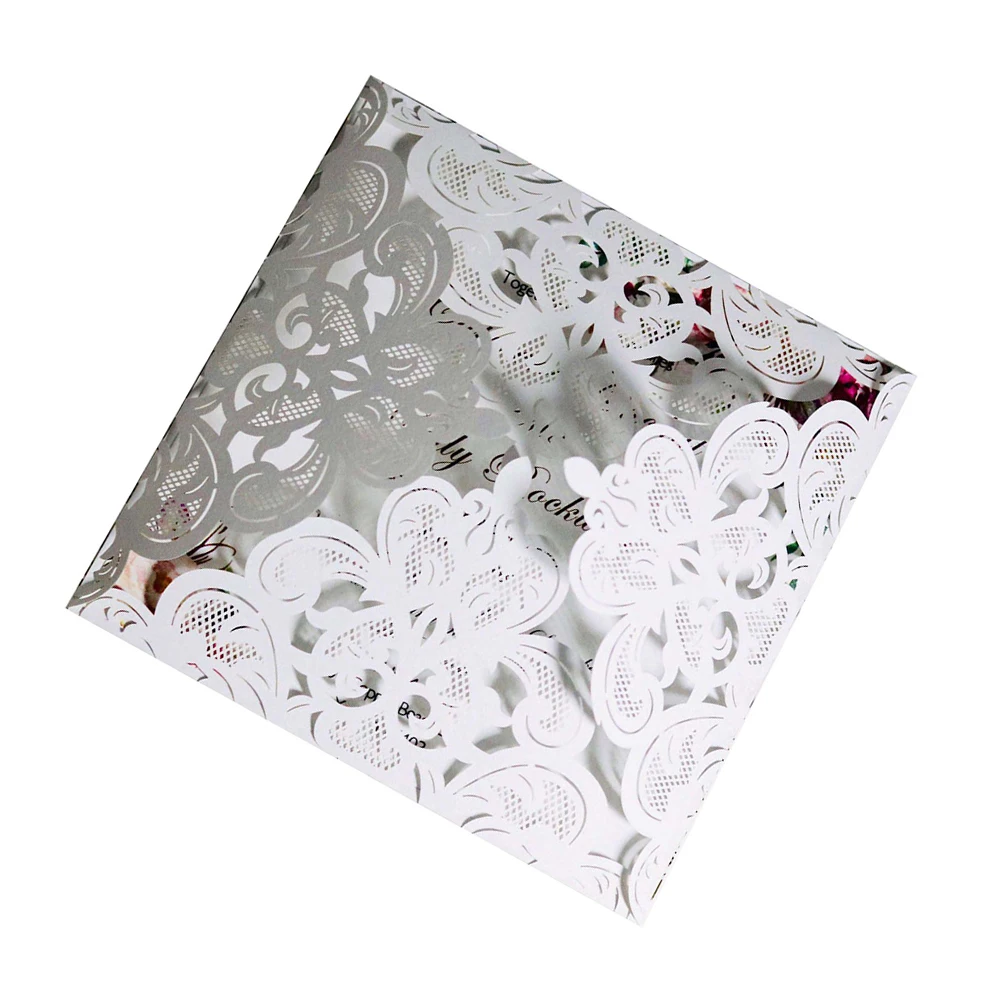 1 шт. элегантные квадратные лазерные выдолбленные свадебные пригласительные