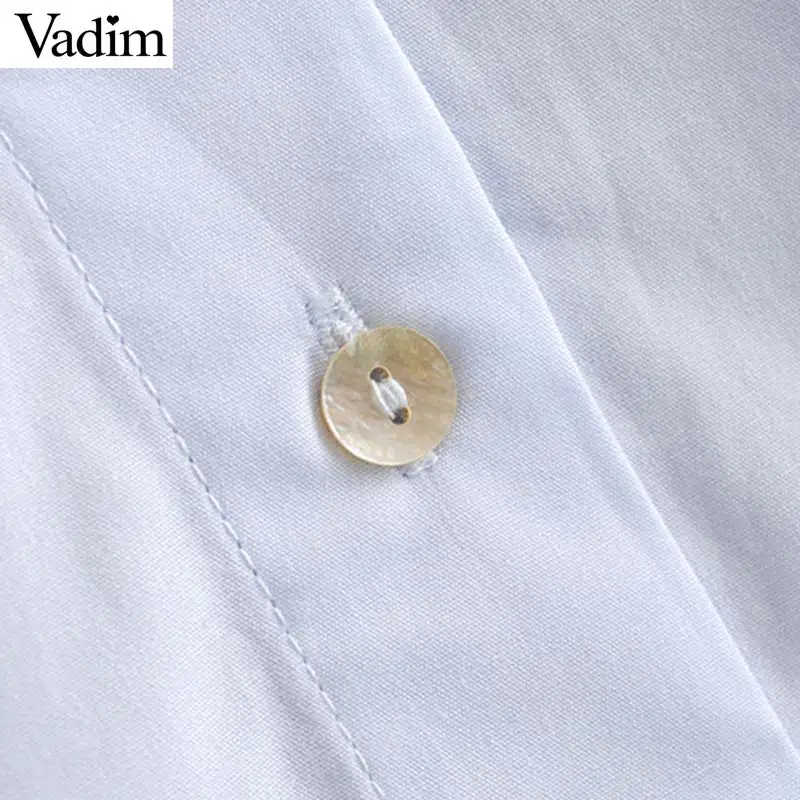 Vadim Женская Базовая однотонная свободная Длинная блузка плиссированная
