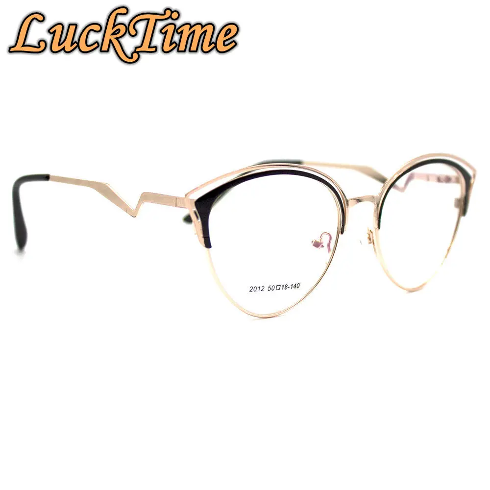 LuckTime повседневные Модные металлические женские очки оправа кошачьи глаза для