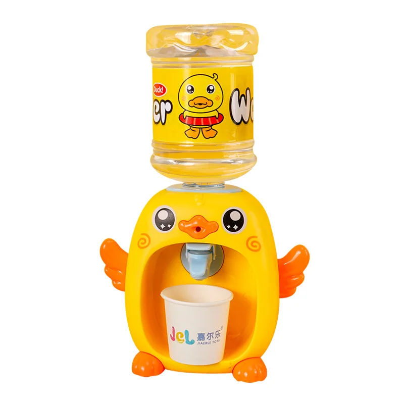 

Q Cute Duck Fun Drinking Machine Simulation Home Toys Children Puzzle Electric Kitchen Toys Dollhouse Miniatures Kitchen Items