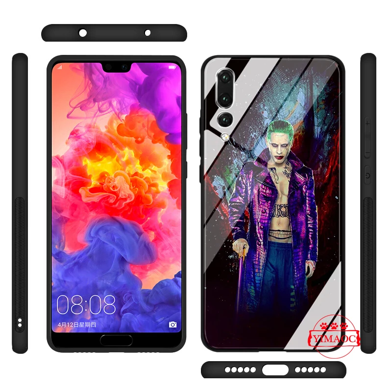 YIMAOC suicide squad Joker harley quinn Glass Case for Huawei P10 lite P20 Pro P30 P Smart honor 7A 8X 9 10 Y6 Mate 20 |