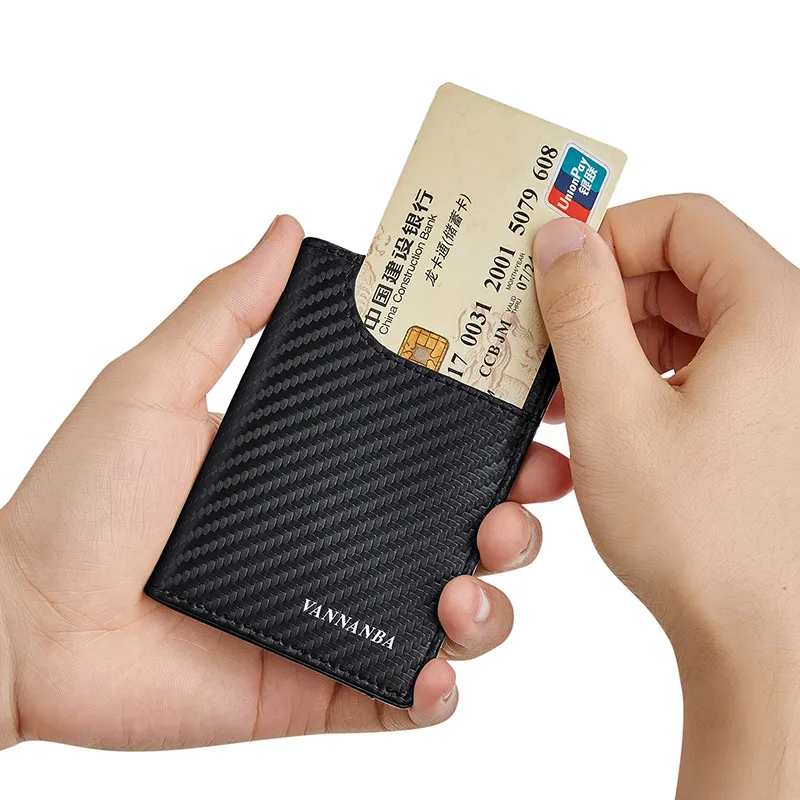 

VANNANBA Men's wallet slim microfiber leather lighweigjt RFID blocking bi-fold credit card holder for men purse