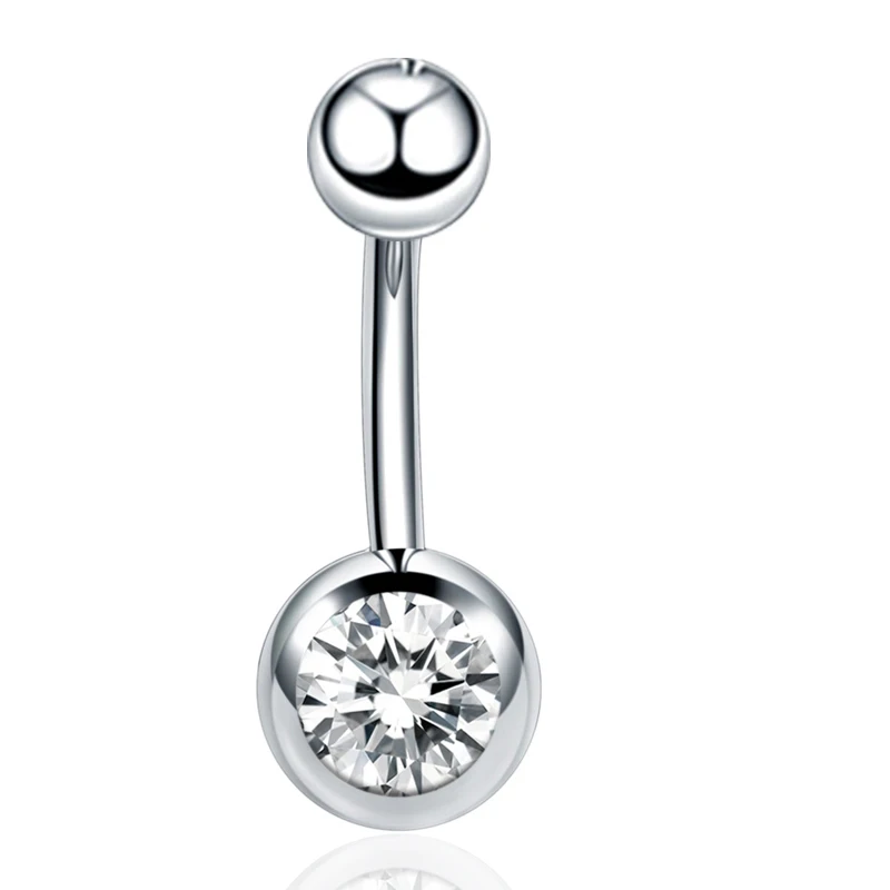 10 шт для пирсинга из хирургической стали один с украшением в виде кристаллов