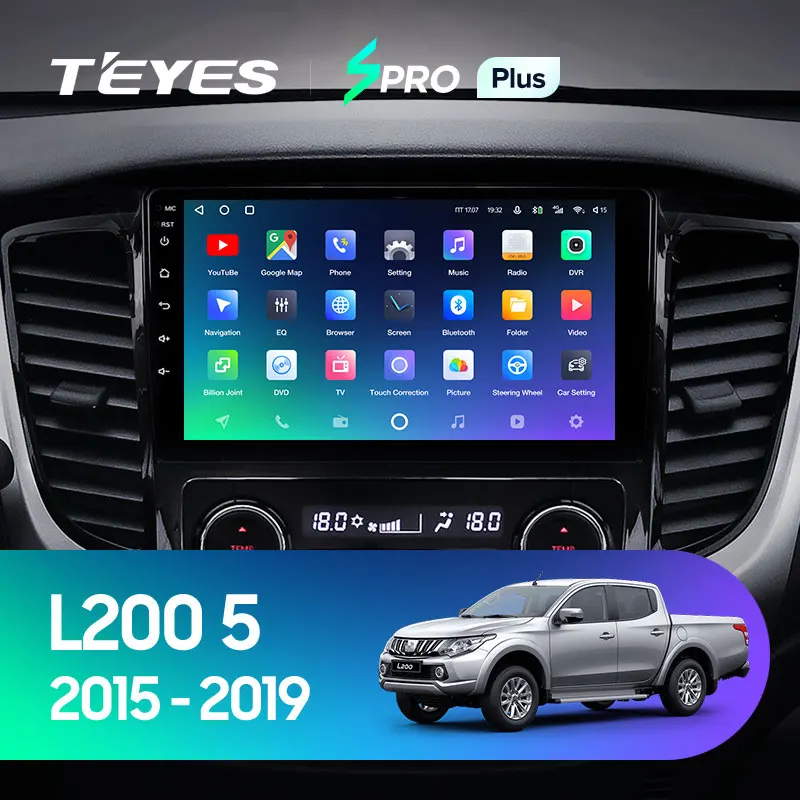 TEYES SPRO Plus Штатная магнитола For Мицубиси Л200 4 Mitsubishi L200 5 2015 2019 Android 10 до 8 ЯДЕР + 64ГБ 32EQ