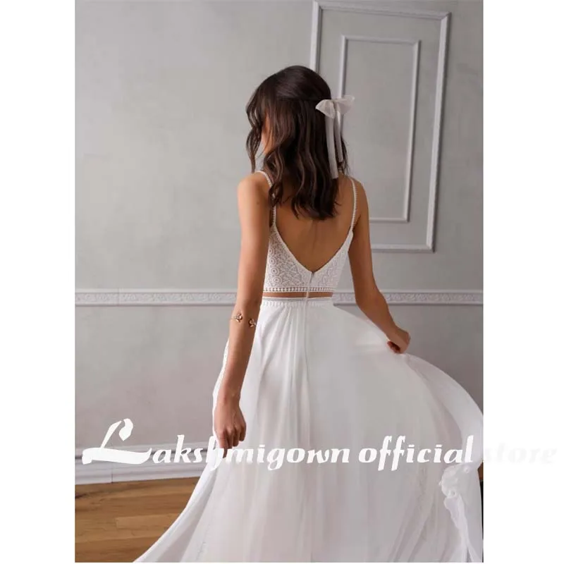 Две штуки Спагетти ремень свадебное платье трапециевидной формы кружевное и