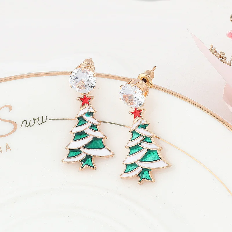 

Christmas 2020 brincos para as mulheres statement zircon minimalist jewelry cute stud earrings accesorios mujer vintage decor